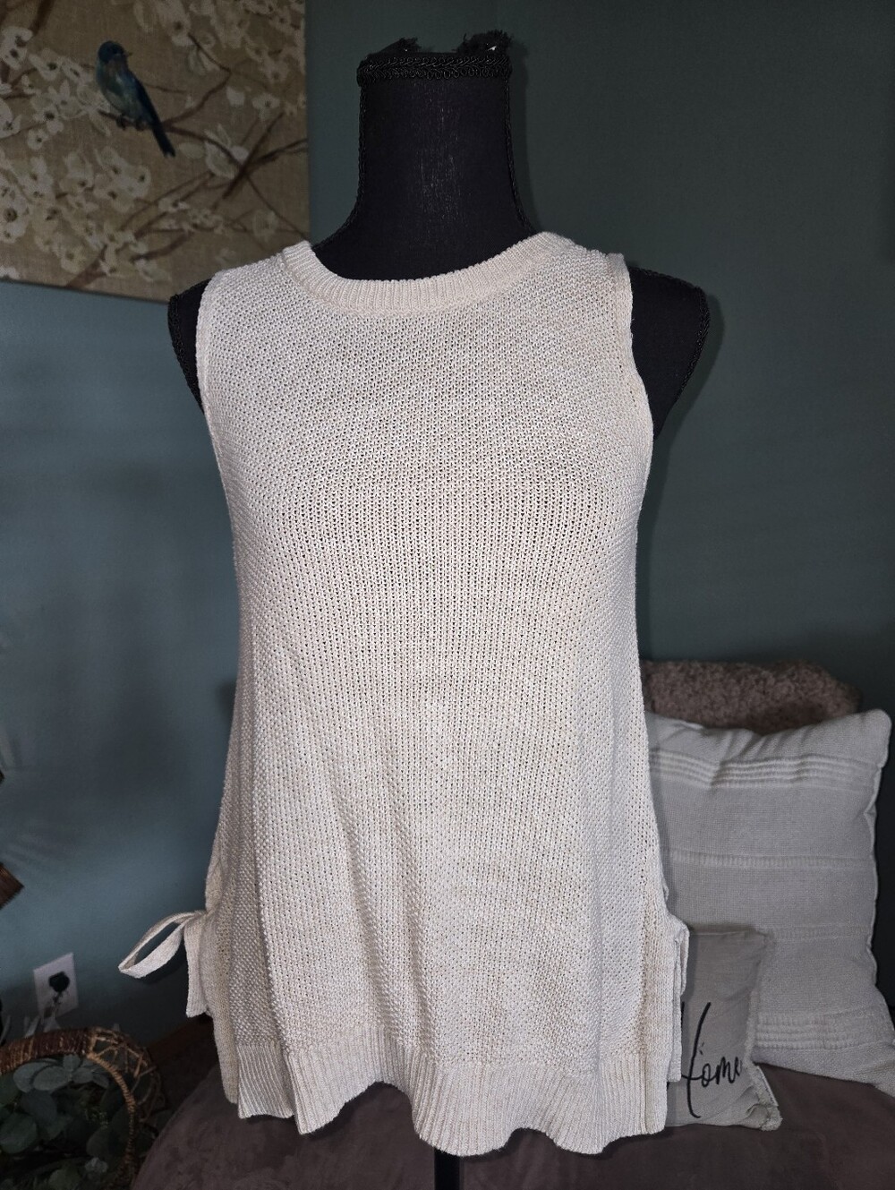 Universal Thread Cream Knit Sleeveless Tunic
